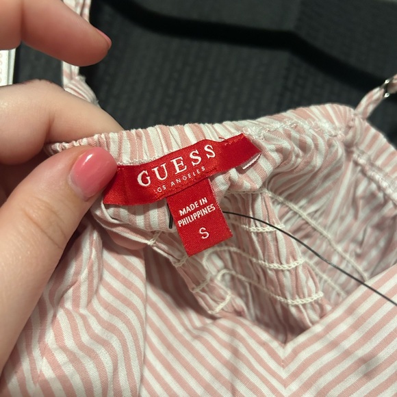 NEW Guess Pink and White Stripped Babydoll Blouse Womens size Small - Picture 6 of 8